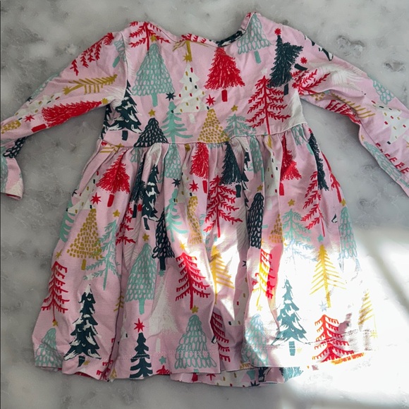 HANNA ANDERSSON TWIRL CELEBRATION PINK TWINKLY TREES  SKATER DRESS - Picture 3 of 4